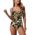 thumbnail image 1 of Qingpeng Womens One Piece Push Up Wrap Front Swimsuit Crosscriss Neck Slimming Swimwear Tummy Control Bathing Suits, 1 of 5