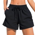 thumbnail image 1 of Qingpeng Women's Swim Shorts Quick Dry Lightweight Workout Drawstring Swim Shorts with Pockets, 1 of 6