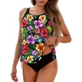 thumbnail image 1 of Qingpeng Women's Tankini Swimsuit Tummy Control Wide Strap Side Cinch Drawstring Two Piece Bathing Suit, 1 of 6