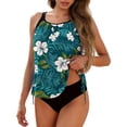 thumbnail image 1 of Qingpeng Womens Blouson Two Piece Tankini Bathing Suit Racerback Floral Printed Bathing Suit with Bikini Bottoms, 1 of 6