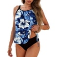 thumbnail image 1 of Qingpeng Womens Blouson Two Piece Tankini Bathing Suit Racerback Floral Printed Bathing Suit with Bikini Bottoms, 1 of 6