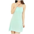 thumbnail image 1 of Qingpeng Womens Built In Bra Cami Nightgown Adjustable Spaghetti Strap Crew Neck Chemise Sleep Dress for Daily Lounge Wear, 1 of 5