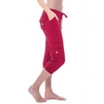 thumbnail image 1 of Qingpeng Womens Cargo Capris with Multi Pockets Mid Rise Stretchy Waist Hiking Pants Casual Summer Slim Fit Capri Jogger Pants, 1 of 9