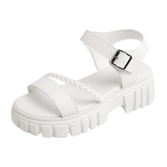 Qingpeng Womens Casual Summer Platform Sandals Textured Lug Outsole Adjustable Buckle Shoes for Comfortable Resort Wear