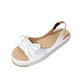 thumbnail image 1 of Qingpeng Womens Comfy Slingback Loafers Cushioned Footbed Bow Decor Versatile Open Side Shoes for Outings and Work, 1 of 9