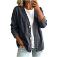 thumbnail image 1 of Qingpeng Womens Denim Jacket Denim Cardigan Lightweight Button Down V Neck Trendy Long Sleeve Retro Open Front Tops for Women, 1 of 8