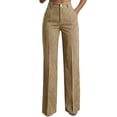 thumbnail image 1 of Qingpeng Womens Dress Pants Striped Business Casual High Waisted Stretchy Slacks Pull On Straight Leg Work Office Trousers, 1 of 6