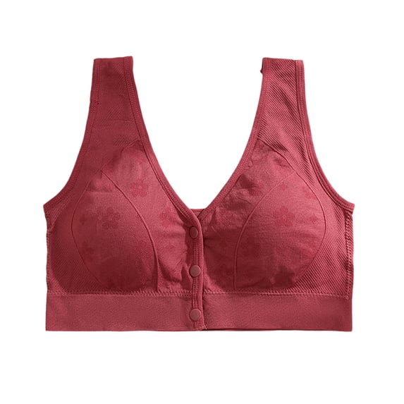 Qingpeng Womens Front Closure Bras Wide Straps No Underwire Soft Support Comfy Breathable Everyday Casual Sleep Bras