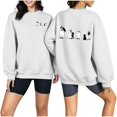thumbnail image 1 of Qingpeng Womens Halloween Sweatshirt Spooky Season Print Crewneck Oversized Long Sleeve Oversized Fall Pullover Tops Loose Comfy Shirts, 1 of 6