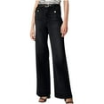 thumbnail image 1 of Qingpeng Womens High Waisted Wide Leg Denim Pants Button Front Work Jeans with Pockets for Office Work and Casual Wear, 1 of 8