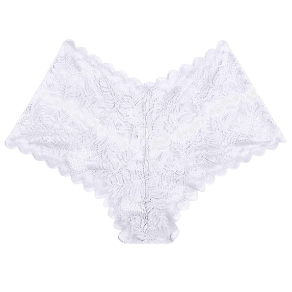 Qingpeng Womens Lace Briefs Scalloped Edge Soft Breathable Underwear Panties Size S-XL