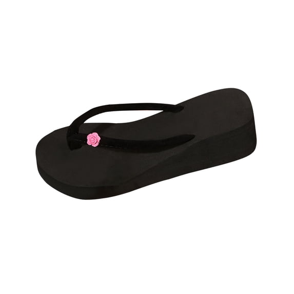 Qingpeng Womens Lightweight Platform Flip Flops Lounge Thick Sole Slip on Beach Sandals Summer Holiday Footwear