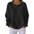 thumbnail image 1 of Qingpeng Womens Lightweight Tops Solid Color Pullover Loose Crew Neck Long Sleeve Workout Sports Casual Tee Shirts, 1 of 6