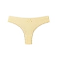 thumbnail image 1 of Qingpeng Womens Low Rise Lace Trim Thong Solid Color Bow Detail Panties Breathable Underwear Size S-XL, 1 of 5