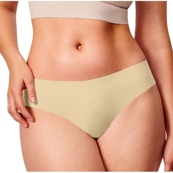 Qingpeng Womens Mid Waisted Seamless Briefs Solid Silky Panties Cooling Hygienic Underwear for Everyday Wear
