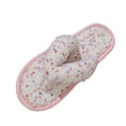thumbnail image 1 of Qingpeng Womens Open Toe Thong Slippers Flat Plush House Shoes with Colorful Speckled Pattern for Indoor Home Winter Wear, 1 of 7