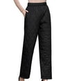 thumbnail image 1 of Qingpeng Womens Padded Quilted Down Pants Elastic High Waisted Trousers Winter Warm Windproof Ski Snow Pants with Pockets, 1 of 5