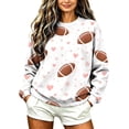 thumbnail image 1 of Qingpeng Womens Plus Size Crew Neck Football Sweatshirt Loose Fit Casual Long Sleeve Tops Funny Print Pullover Fall Outfits, 1 of 7