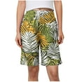 thumbnail image 1 of Qingpeng Womens Print Bermuda Shorts Drawstring Waist Loose Fit Knee Length Lounge Pajamas Bottoms for Sleepwear Summer Wear, 1 of 6