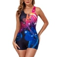 thumbnail image 1 of Qingpeng Womens Printed Racerback One Piece Swimsuit with Boyleg Bottoms, Athletic Full Coverage Swimwear for Beach, 1 of 7