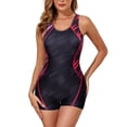 thumbnail image 1 of Qingpeng Womens Printed Racerback One Piece Swimsuit with Boyleg Bottoms, Athletic Full Coverage Swimwear for Beach, 1 of 7