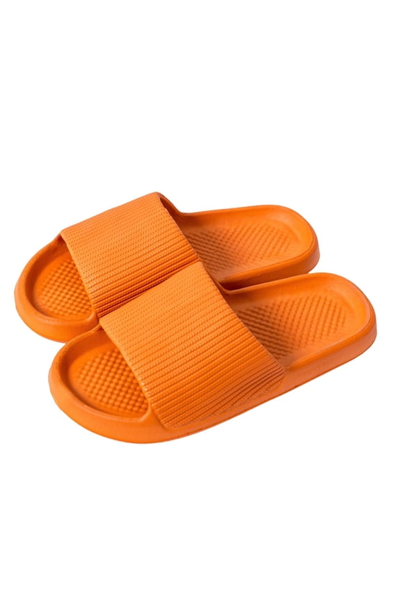 Womens Ribbed Slide Sandals Cushioned Footbed Non Slip Sole EVA Slippers for Shower and Bathroom Use
