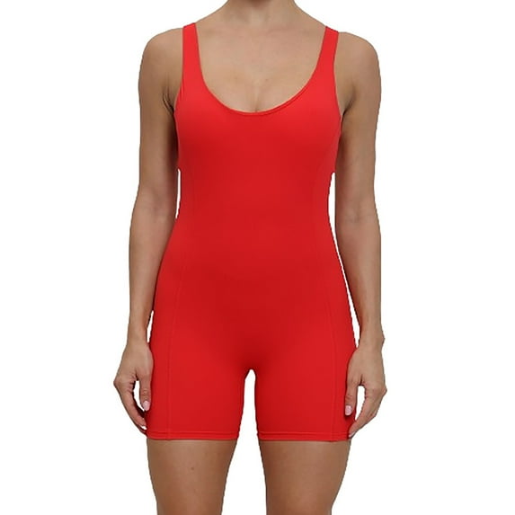 Qingpeng Womens Rompers Sports Workout Yoga Outfits Summer Running Short Jumpsuits Built in Bra Unitard Bodysuit