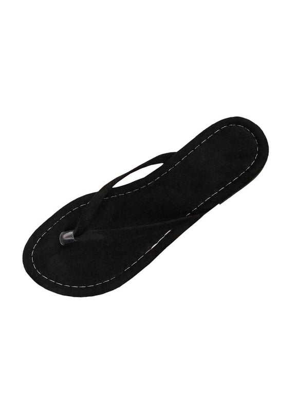 Womens Suede Flip Flops Simple Summer Spring Beach Fashion Elegant Casual Sandals Lightweight Shoes