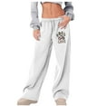 thumbnail image 1 of Qingpeng Womens Sweatpants Graphic Printed High Waisted Drawstring Pants Casual Fashion Loose Wide Leg Trousers with Pockets, 1 of 5