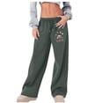 thumbnail image 1 of Qingpeng Womens Sweatpants Graphic Printed High Waisted Drawstring Pants Casual Fashion Loose Wide Leg Trousers with Pockets, 1 of 5