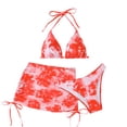 thumbnail image 1 of Qingpeng Womens Swimsuits 3 Piece Bikini Set Triangle Halter Tops High Waisted Floral Print Cover Up Skirts Bathing Suit, 1 of 6