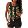 thumbnail image 1 of Qingpeng Womens Tankini Bathing Suits with Shorts Floral Print Tummy Control Two Piece Swimsuits Modest Swim Tank Tops, 1 of 5