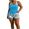 thumbnail image 1 of Qingpeng Womens Two Piece Blouson Tankini Swimsuits Sporty Pockets Swim Shorts Tummy Control Bathing Suit, 1 of 8