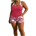 thumbnail image 1 of Qingpeng Womens Two Piece Blouson Tankini Swimsuits Sporty Pockets Swim Shorts Tummy Control Bathing Suit, 1 of 8