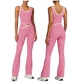 thumbnail image 1 of Qingpeng Womens Two Piece Workout Set, Sleeveless Crop Tank Tops and Flare Leggings Crisscross High Waisted Yoga Gym Activewear, 1 of 7