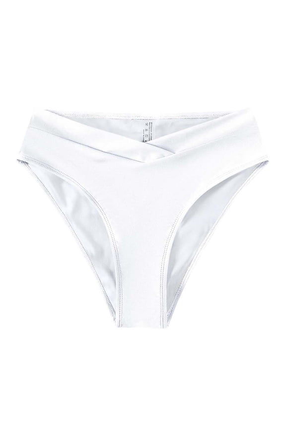 Womens V Cut Cheeky Bikini Bottom - High Cut Bathing Suit Bottom Mid Rise Swim Bottoms Swimsuit