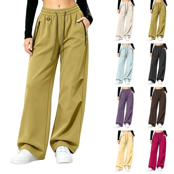 Qingpeng Womens Water Resistant Cargo Pants Drawstring High Waisted Wide Leg Pants Quick Dry Outdoor Hiking Trousers