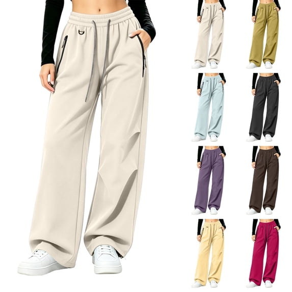 Qingpeng Womens Water Resistant Cargo Pants Drawstring High Waisted Wide Leg Pants Quick Dry Outdoor Hiking Trousers