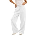 thumbnail image 1 of Qingpeng Womens Wide Leg Sweatpants Drawstring Loose Lounge Pants with Pockets Petite Wide Leg Pants Work Casual Sweatpants, 1 of 7