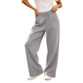 thumbnail image 1 of Qingpeng Womens Wide Leg Sweatpants Drawstring Loose Lounge Pants with Pockets Petite Wide Leg Pants Work Casual Sweatpants, 1 of 7