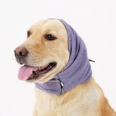 Qingshang Dog Calming Hoodie, No Flap/Shake Ear Wraps for Dogs, Dog Ear Muffs for Noise Protection, Adjustable Ear Wrap Head Cover for Dog Head Warp Anxiety Relief, Hematoma, Grooming and Force Drying