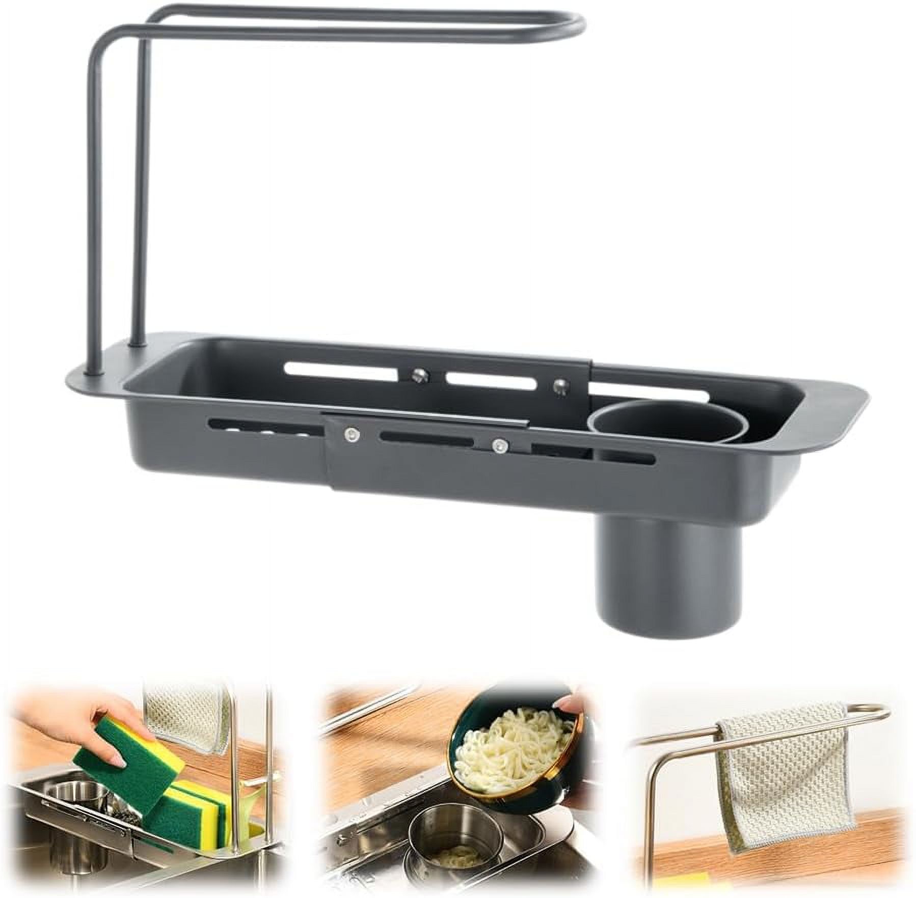 Qingshang Stainless Steel Draining Rack, 2024 New Expandable Sponge