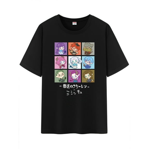 Qingyee Japanese Anime Yor and Anya Unisex Short Sleeve Crewneck T-Shirt,Frieren Beyond Journey's End Graphic Cotton Shirt