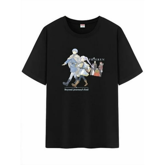 Qingyee Japanese Anime Yor and Anya Unisex Short Sleeve Crewneck T-Shirt,Frieren Beyond Journey's End Graphic Cotton Shirt