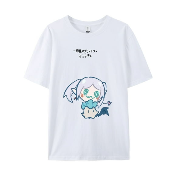 Qingyee Japanese Anime Yor and Anya Unisex Short Sleeve Crewneck T-Shirt,Frieren Beyond Journey's End Graphic Cotton Shirt