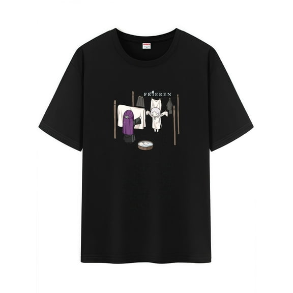 Qingyee Japanese Anime Yor and Anya Unisex Short Sleeve Crewneck T-Shirt,Frieren Beyond Journey's End Graphic Cotton Shirt