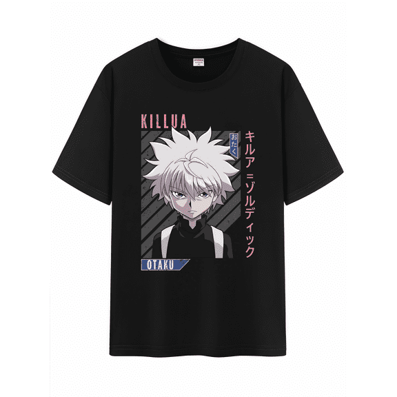 Qingyee Unisex Anime Character Pattern Cotton T-Shirt,Hunter X Hunter Character Impression Short Sleeve Tee Shirt