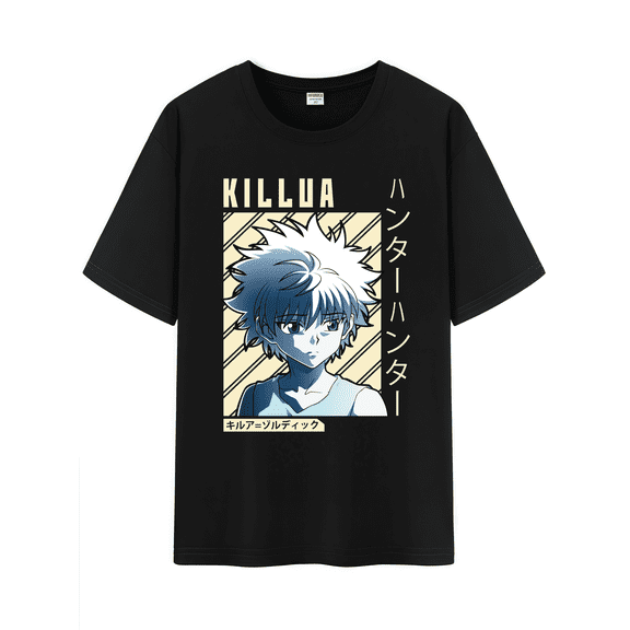 Qingyee Unisex Anime Character Pattern Cotton T-Shirt,Hunter X Hunter Character Impression Short Sleeve Tee Shirt
