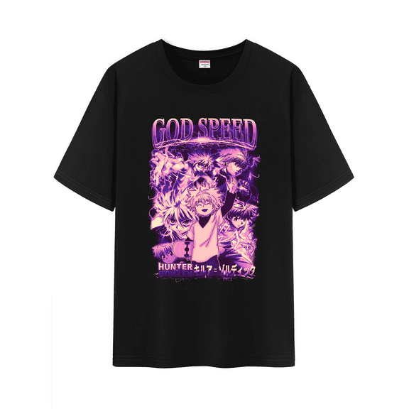 Qingyee Unisex Anime Character Pattern Cotton T-Shirt,Hunter X Hunter Character Impression Short Sleeve Tee Shirt