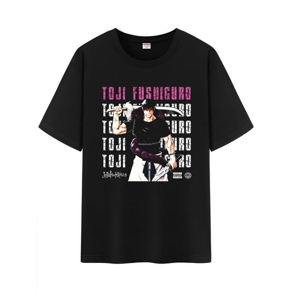Qingyee Unisex Anime Character Pattern Cotton T-Shirt,JJK Jujutsu Kaisen Character Impression Short Sleeve Tee Shirt